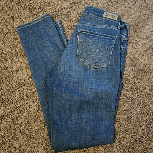Mid Rise Skinny Levi's Stretchy Blue Jeans - Picture 1 of 8